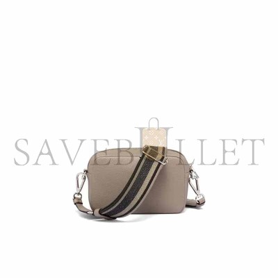 PRADA LEATHER CAMERA BAG SHOULDER BAG CROSSBODY BAG WOMEN'S LIGHT GRAY 1BH192 (19*12*6cm) 